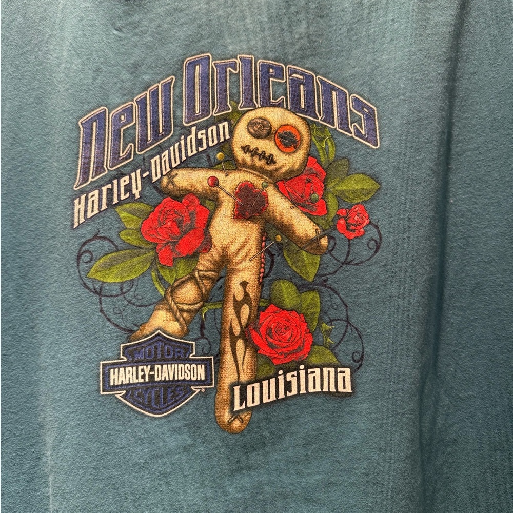 Harley-Davidson Teal & Orange Studded Graphic Women's Tee Shirt - Picture 5 of 5